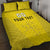 Custom Lithuania Football Quilt Bed Set Vytis Lithuanian Lietuva Yellow Version