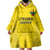 Custom Lithuania Football Wearable Blanket Hoodie Vytis Lithuanian Lietuva Yellow Version