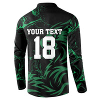 Custom Nigeria Football Button Sweatshirt Super Eagles Power