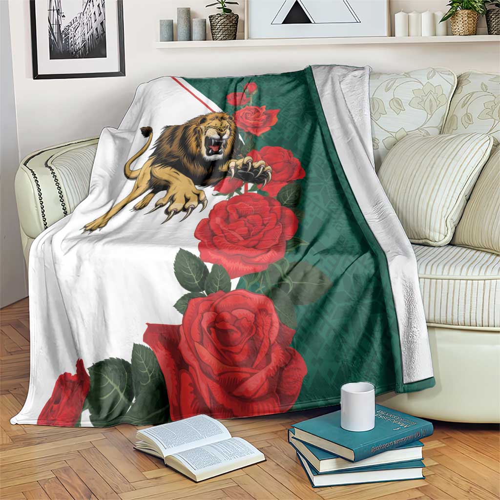 Bulgaria Lion Blanket Folk Patterns With Rose