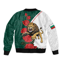 Bulgaria Lion Bomber Jacket Folk Patterns With Rose