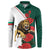 Bulgaria Lion Button Sweatshirt Folk Patterns With Rose