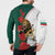 Bulgaria Lion Button Sweatshirt Folk Patterns With Rose