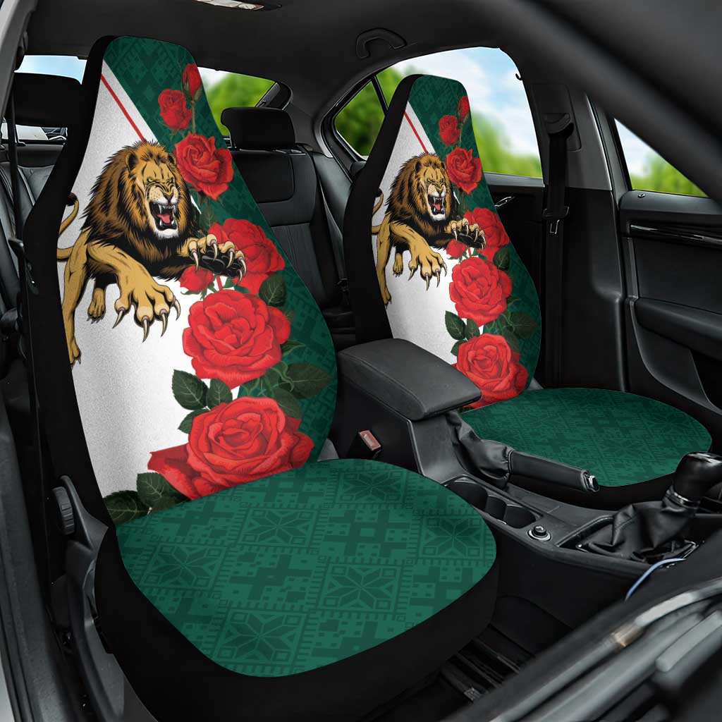 Bulgaria Lion Car Seat Cover Folk Patterns With Rose