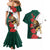 Bulgaria Lion Couples Matching Mermaid Dress and Hawaiian Shirt Folk Patterns With Rose