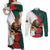 Bulgaria Lion Couples Matching Off Shoulder Maxi Dress and Long Sleeve Button Shirt Folk Patterns With Rose