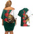 Bulgaria Lion Couples Matching Off Shoulder Short Dress and Hawaiian Shirt Folk Patterns With Rose