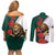 Bulgaria Lion Couples Matching Off Shoulder Short Dress and Long Sleeve Button Shirt Folk Patterns With Rose