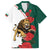 Bulgaria Lion Family Matching Off The Shoulder Long Sleeve Dress and Hawaiian Shirt Folk Patterns With Rose