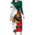 Bulgaria Lion Long Sleeve Bodycon Dress Folk Patterns With Rose