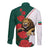 Bulgaria Lion Long Sleeve Button Shirt Folk Patterns With Rose