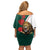 Bulgaria Lion Off Shoulder Short Dress Folk Patterns With Rose