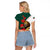 Bulgaria Lion Raglan Cropped T Shirt Folk Patterns With Rose