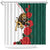 Bulgaria Lion Shower Curtain Folk Patterns With Rose