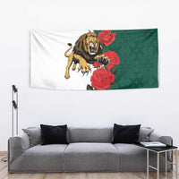 Bulgaria Lion Tapestry Folk Patterns With Rose
