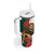 Bulgaria Lion Tumbler With Handle Folk Patterns With Rose