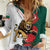 Bulgaria Lion Women Casual Shirt Folk Patterns With Rose