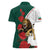 Bulgaria Lion Women Polo Shirt Folk Patterns With Rose