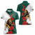 Bulgaria Lion Women Polo Shirt Folk Patterns With Rose