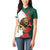 Bulgaria Lion Women Polo Shirt Folk Patterns With Rose