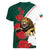 Bulgaria Lion Women V-Neck T-Shirt Folk Patterns With Rose