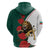 Bulgaria Lion Zip Hoodie Folk Patterns With Rose