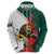 Bulgaria Lion Zip Hoodie Folk Patterns With Rose