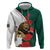 Bulgaria Lion Zip Hoodie Folk Patterns With Rose