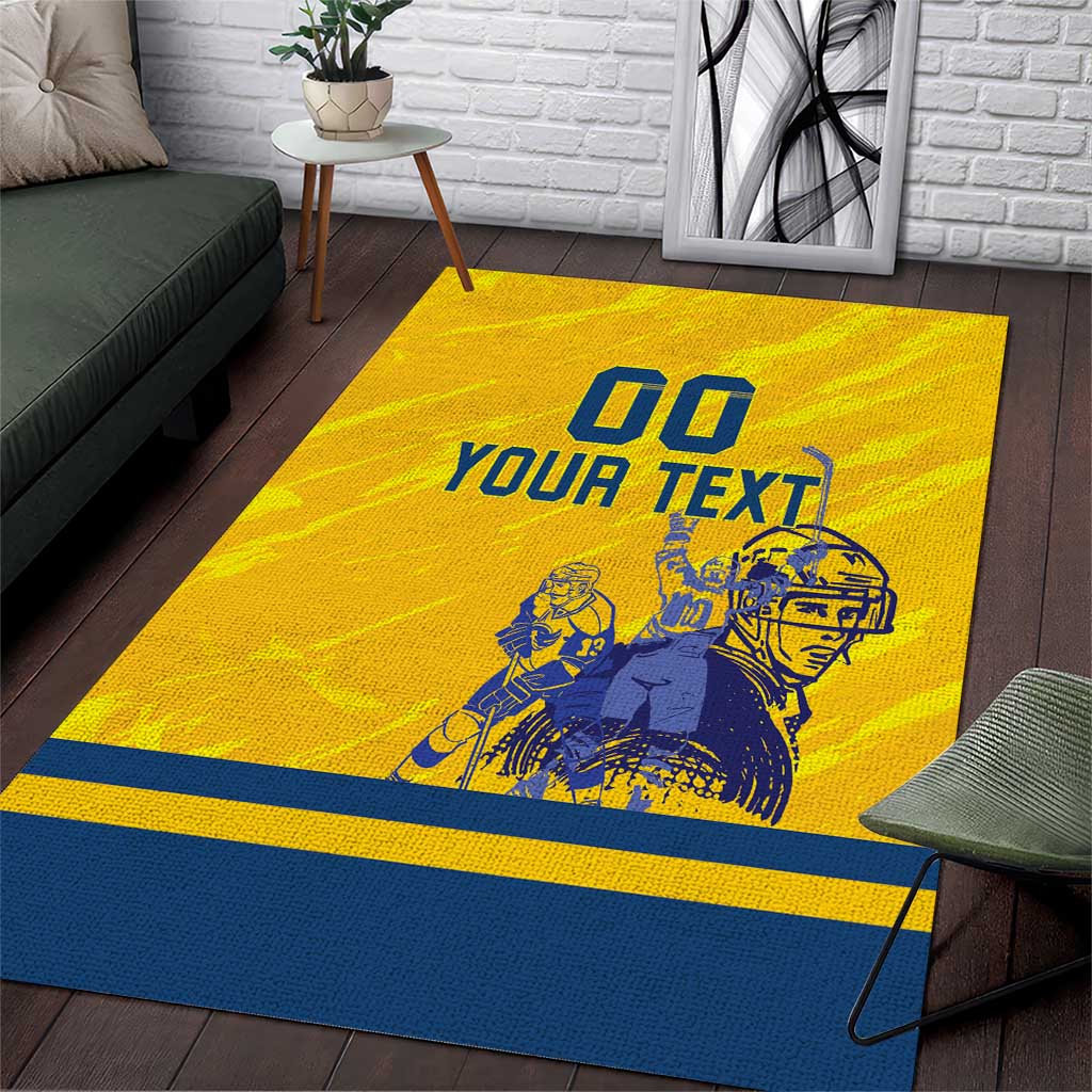 Custom Sweden Hockey Area Rug Tre Kronor Go Champions