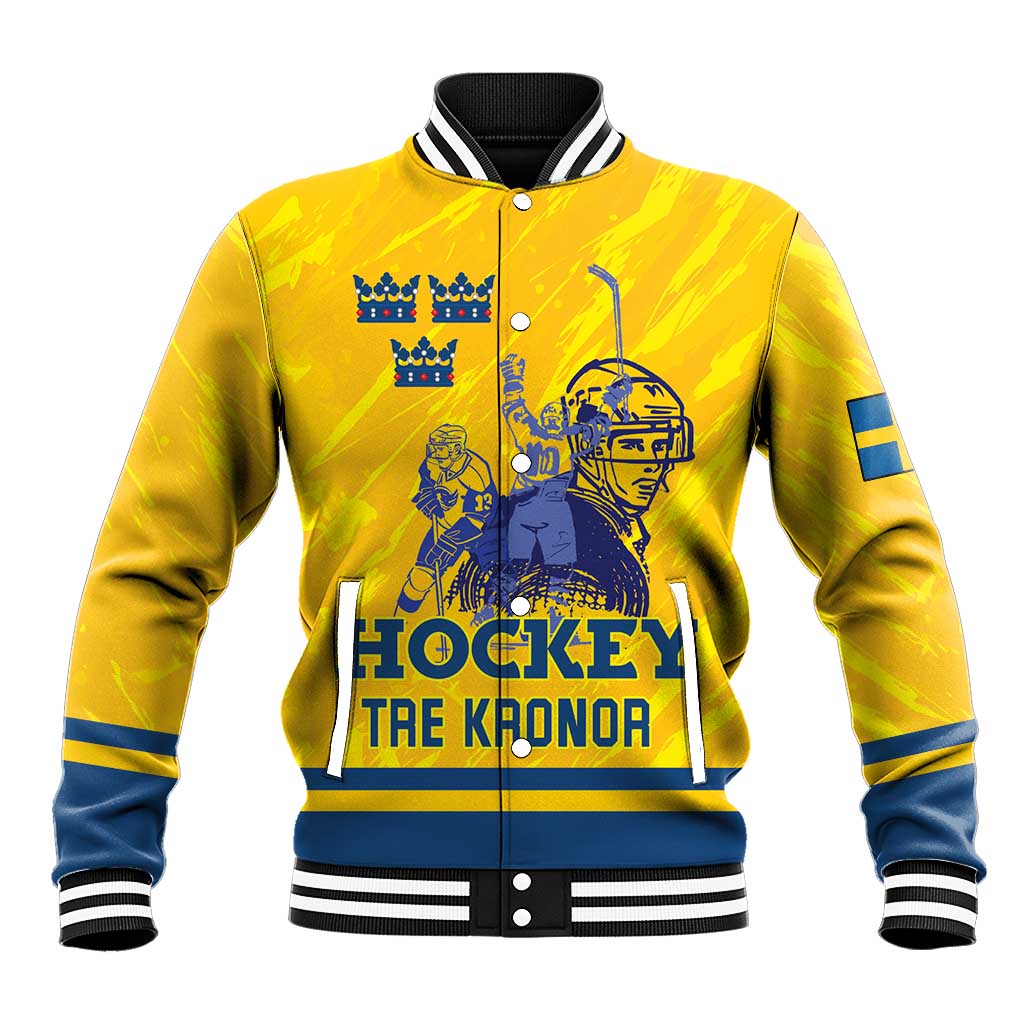 Custom Sweden Hockey Baseball Jacket Tre Kronor Go Champions