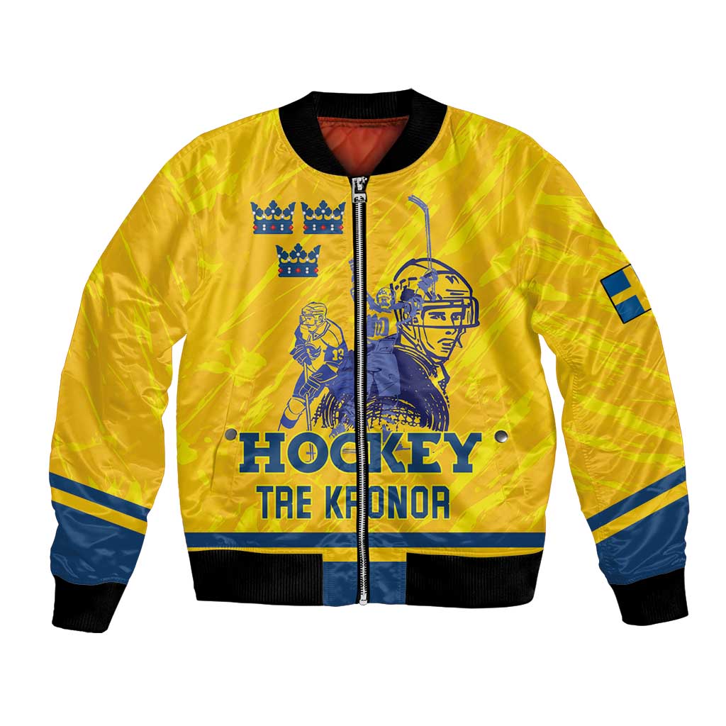 Custom Sweden Hockey Bomber Jacket Tre Kronor Go Champions