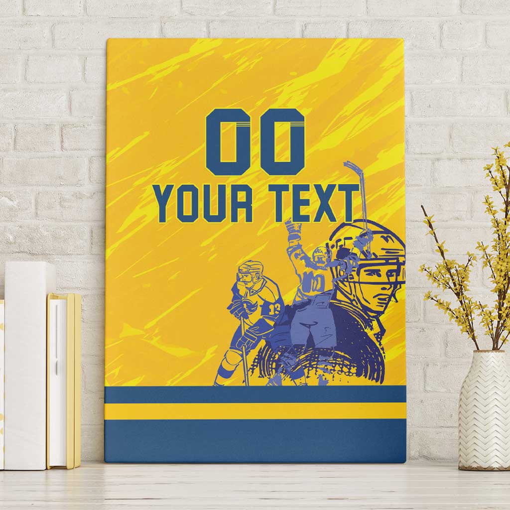 Custom Sweden Hockey Canvas Wall Art Tre Kronor Go Champions