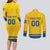 Custom Sweden Hockey Couples Matching Long Sleeve Bodycon Dress and Long Sleeve Button Shirt Tre Kronor Go Champions