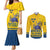 Custom Sweden Hockey Couples Matching Mermaid Dress and Long Sleeve Button Shirt Tre Kronor Go Champions