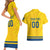 Custom Sweden Hockey Couples Matching Short Sleeve Bodycon Dress and Hawaiian Shirt Tre Kronor Go Champions