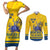 Custom Sweden Hockey Couples Matching Short Sleeve Bodycon Dress and Long Sleeve Button Shirt Tre Kronor Go Champions