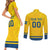 Custom Sweden Hockey Couples Matching Short Sleeve Bodycon Dress and Long Sleeve Button Shirt Tre Kronor Go Champions