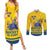 Custom Sweden Hockey Couples Matching Summer Maxi Dress and Long Sleeve Button Shirt Tre Kronor Go Champions