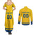 Custom Sweden Hockey Couples Matching Summer Maxi Dress and Long Sleeve Button Shirt Tre Kronor Go Champions