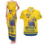 Custom Sweden Hockey Couples Matching Tank Maxi Dress and Hawaiian Shirt Tre Kronor Go Champions