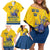 Custom Sweden Hockey Family Matching Off Shoulder Short Dress and Hawaiian Shirt Tre Kronor Go Champions