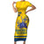 Custom Sweden Hockey Family Matching Short Sleeve Bodycon Dress and Hawaiian Shirt Tre Kronor Go Champions