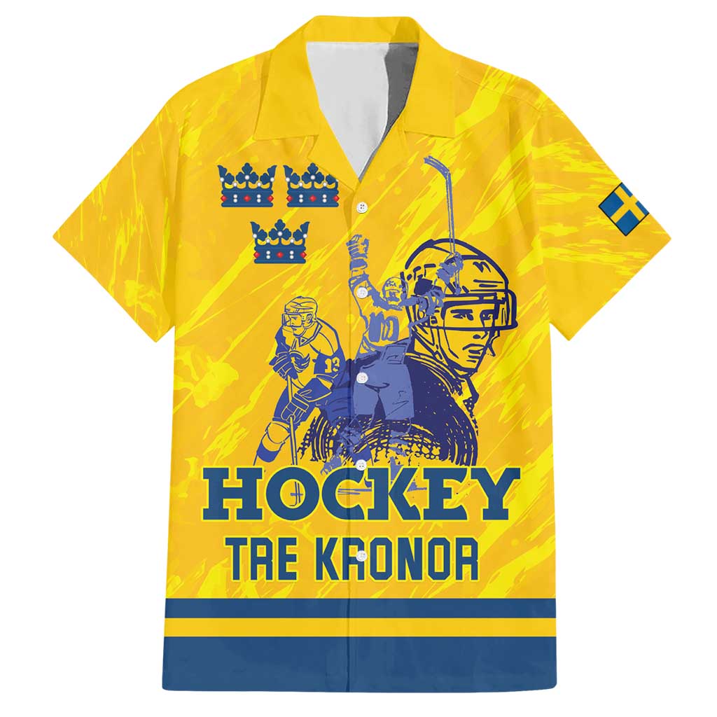 Custom Sweden Hockey Hawaiian Shirt Tre Kronor Go Champions