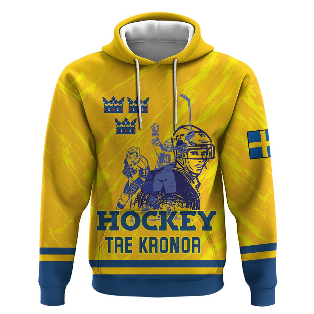 Custom Sweden Hockey Hoodie Tre Kronor Go Champions