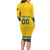 Custom Sweden Hockey Long Sleeve Bodycon Dress Tre Kronor Go Champions