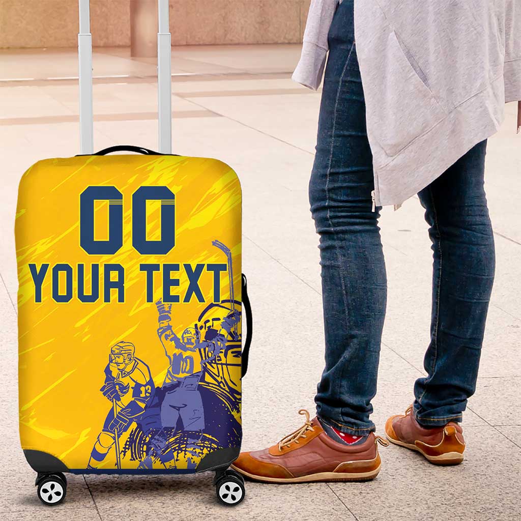 Custom Sweden Hockey Luggage Cover Tre Kronor Go Champions