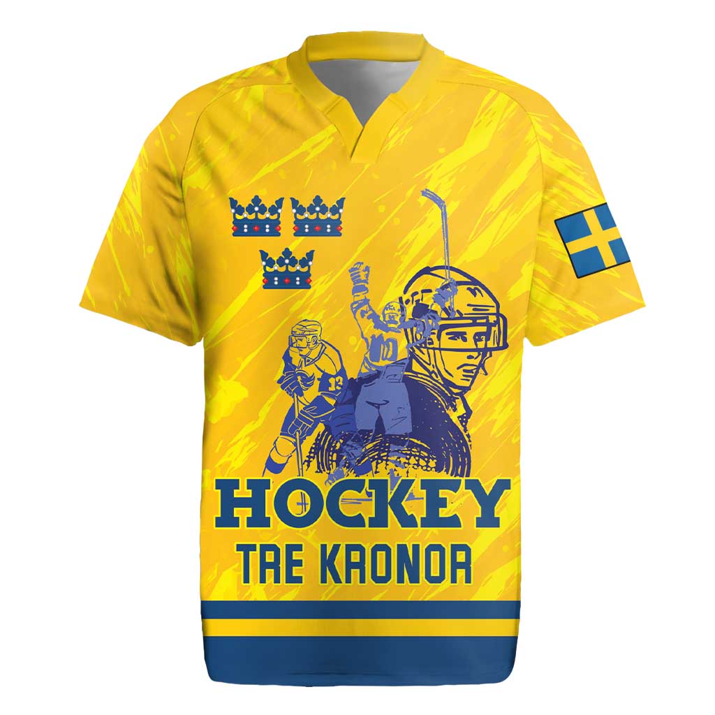 Custom Sweden Hockey Rugby Jersey Tre Kronor Go Champions