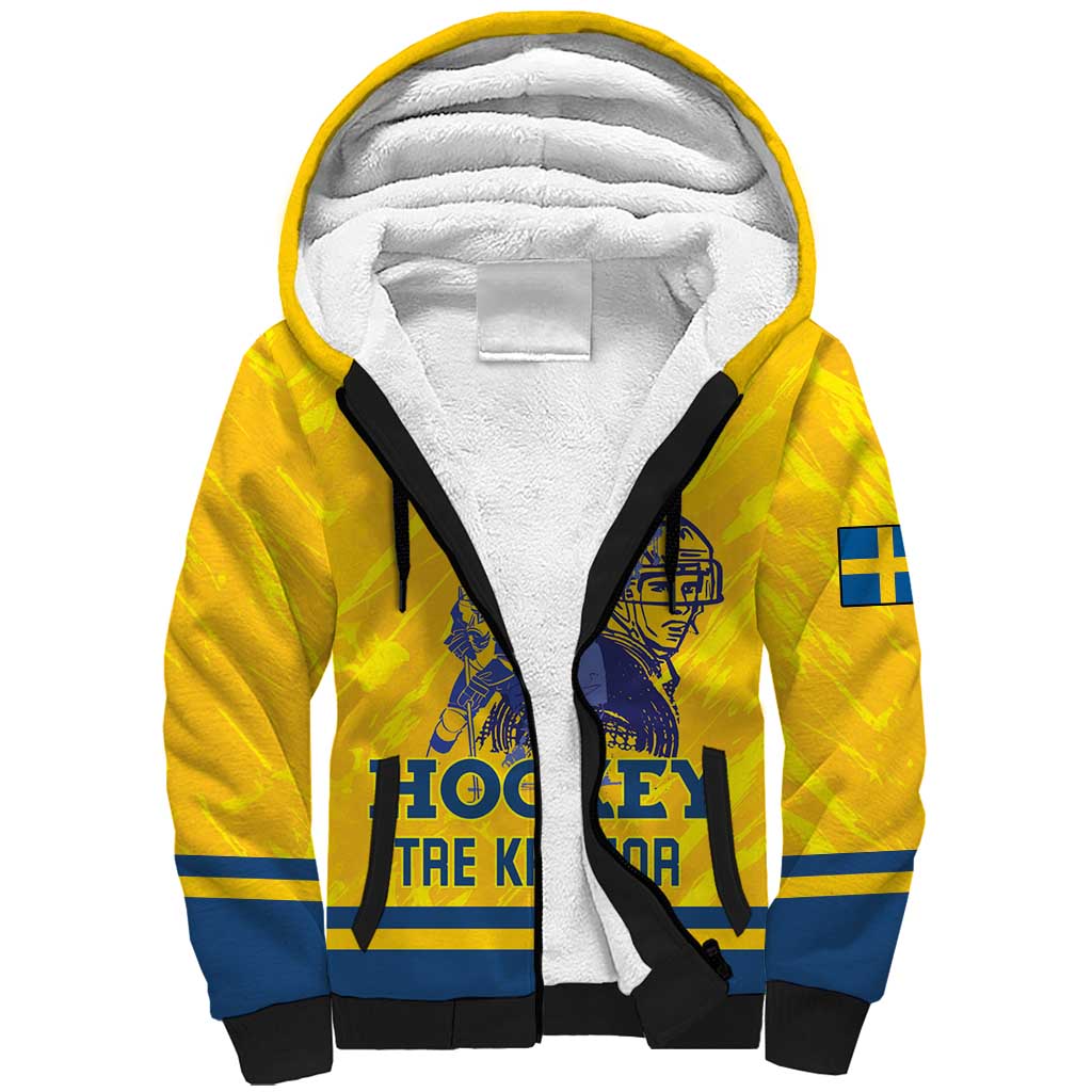 Custom Sweden Hockey Sherpa Hoodie Tre Kronor Go Champions