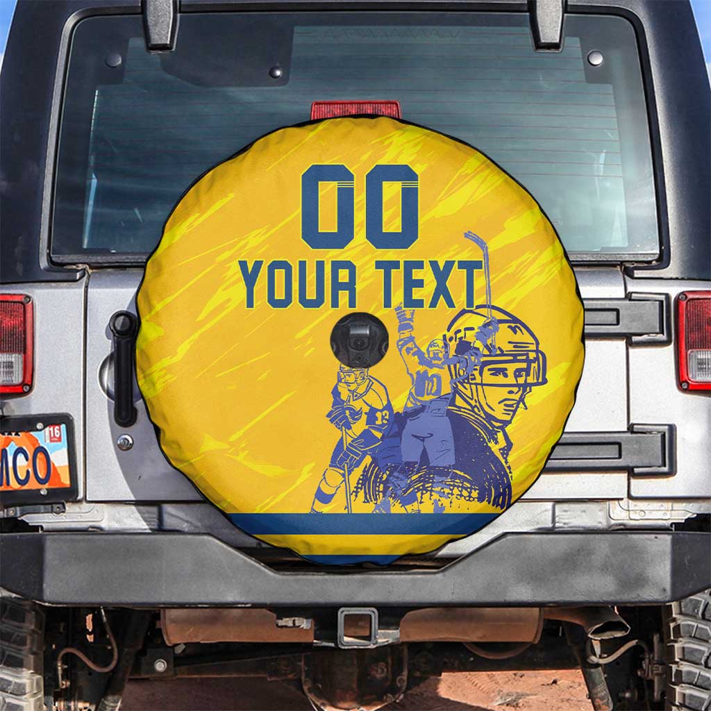 Custom Sweden Hockey Spare Tire Cover Tre Kronor Go Champions