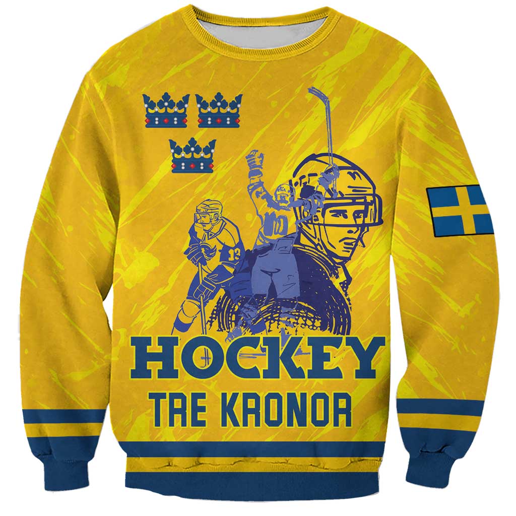 Custom Sweden Hockey Sweatshirt Tre Kronor Go Champions